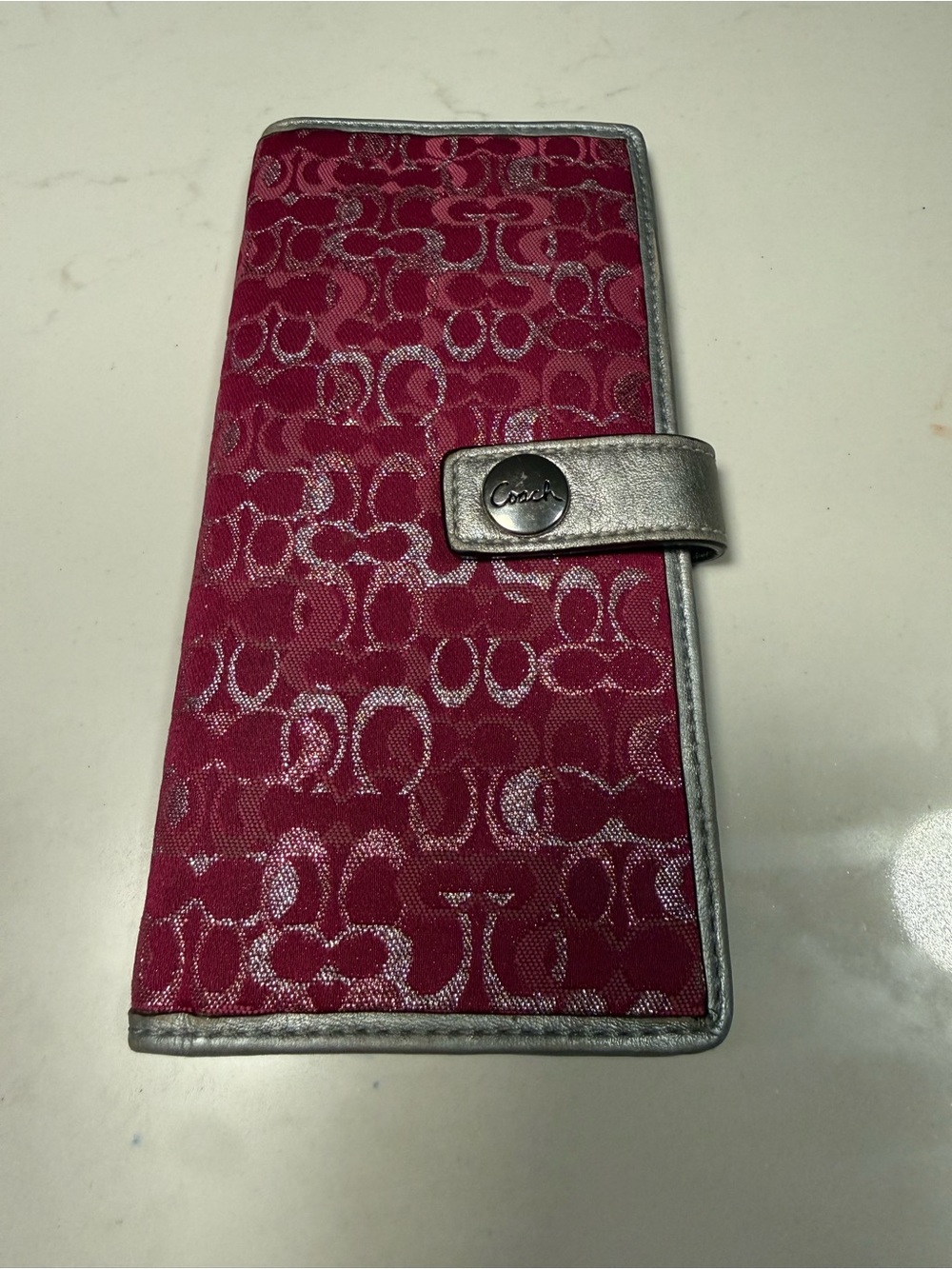Vintage Coach Pink Signature Wallet